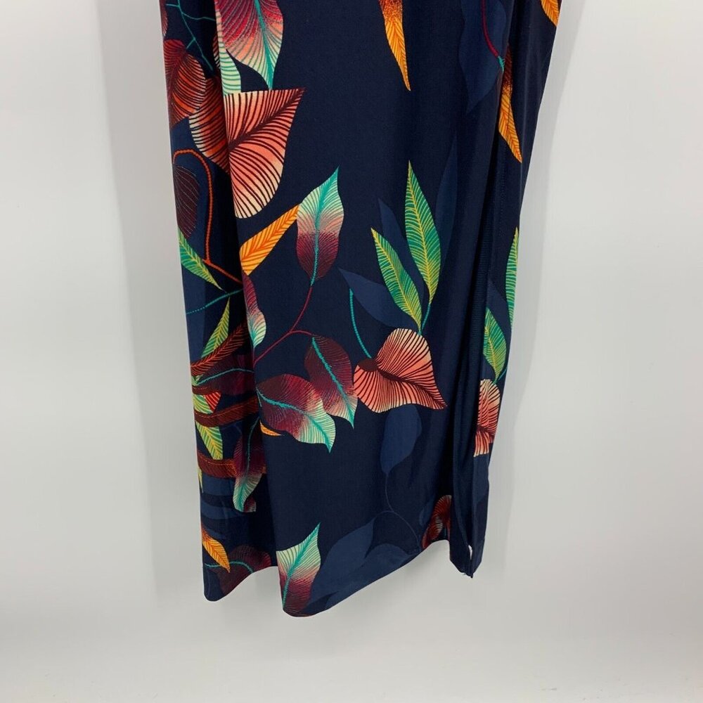 Rachel Roy Maxi Dress Blue Floral Crisscross Halter Neck Sleeveless - Picture 5 of 12